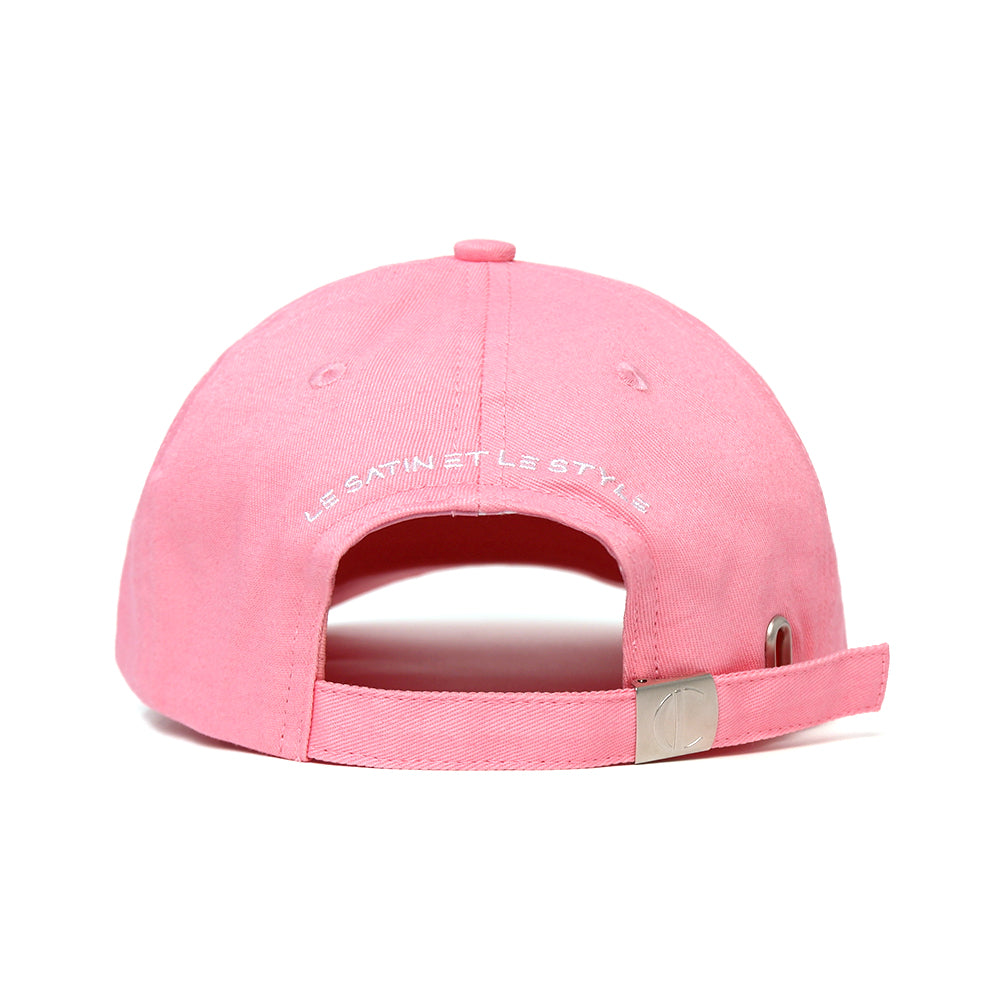 Casquette Rose en Coton avec Intérieur en Satin