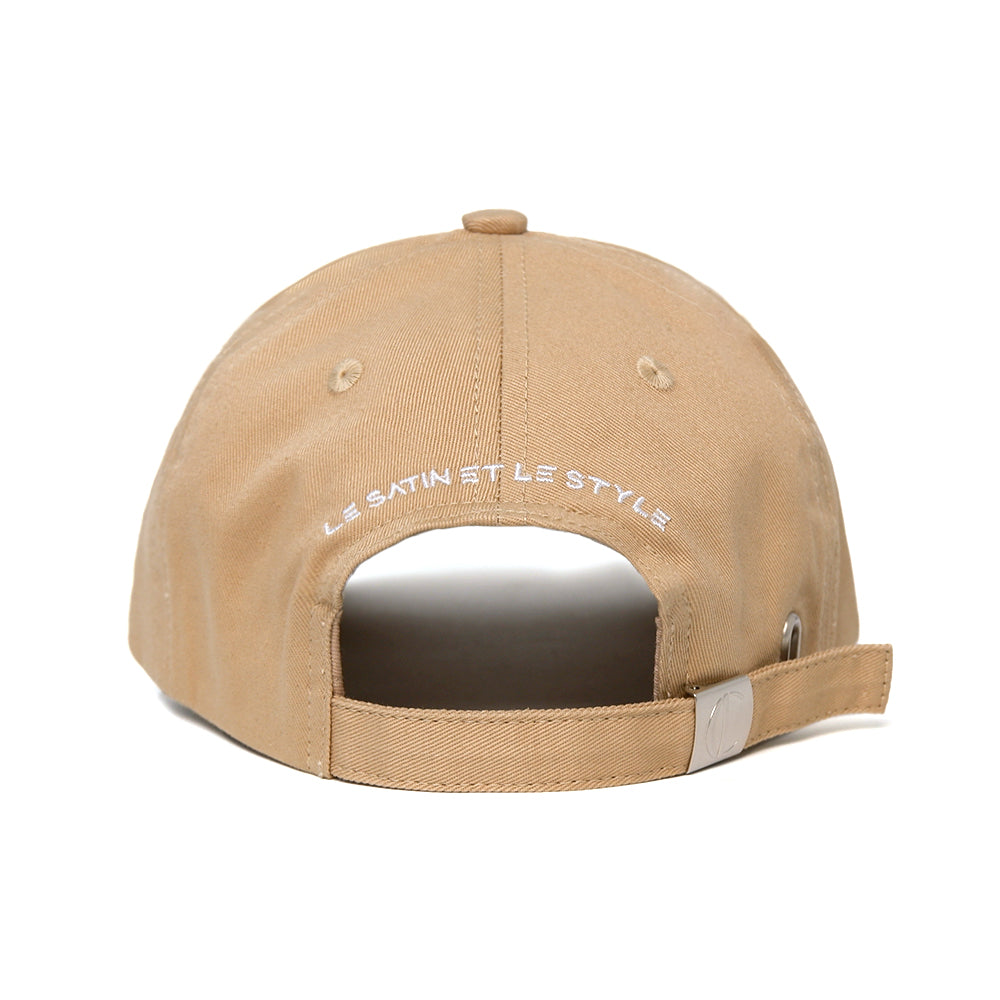 Casquette Beige en Coton avec Intérieur en Satin
