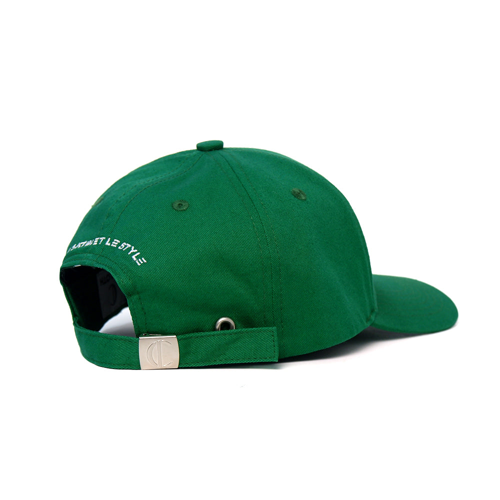 Casquette Vert en Coton avec Intérieur en Satin