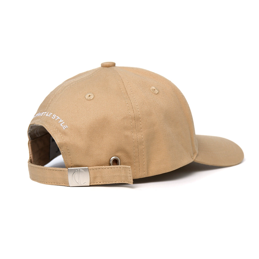 Casquette Beige en Coton avec Intérieur en Satin