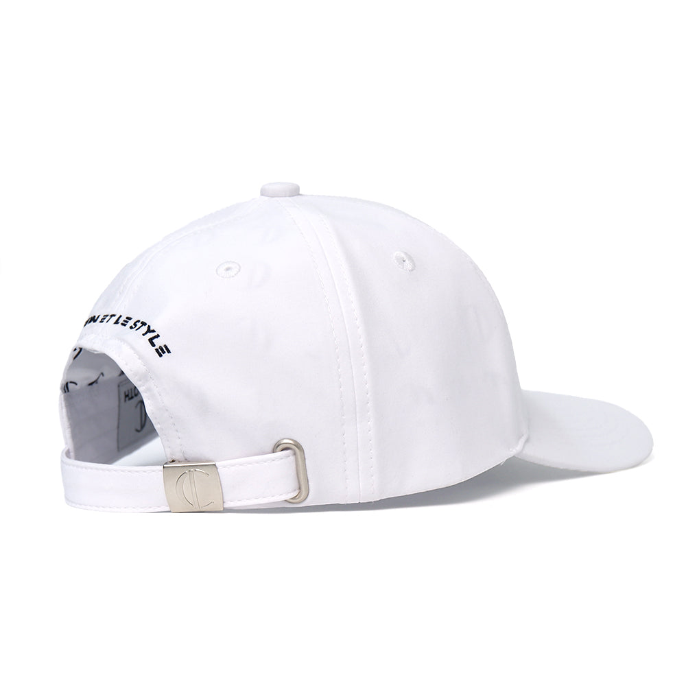 Casquette Blanche en Coton avec Intérieur en Satin