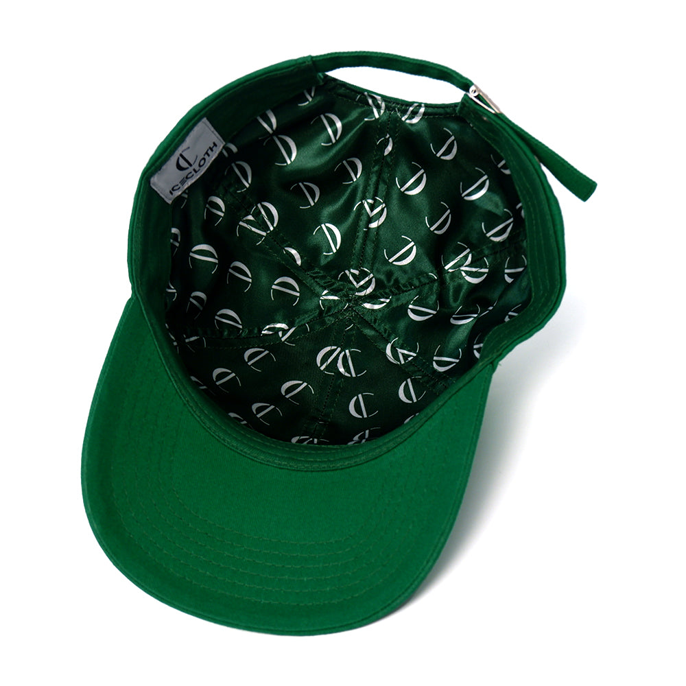 Casquette Vert en Coton avec Intérieur en Satin