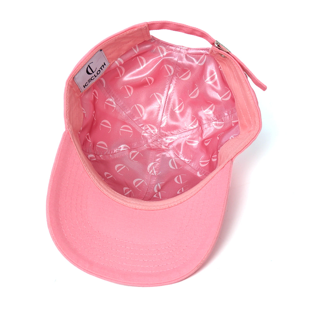 Casquette Rose en Coton avec Intérieur en Satin