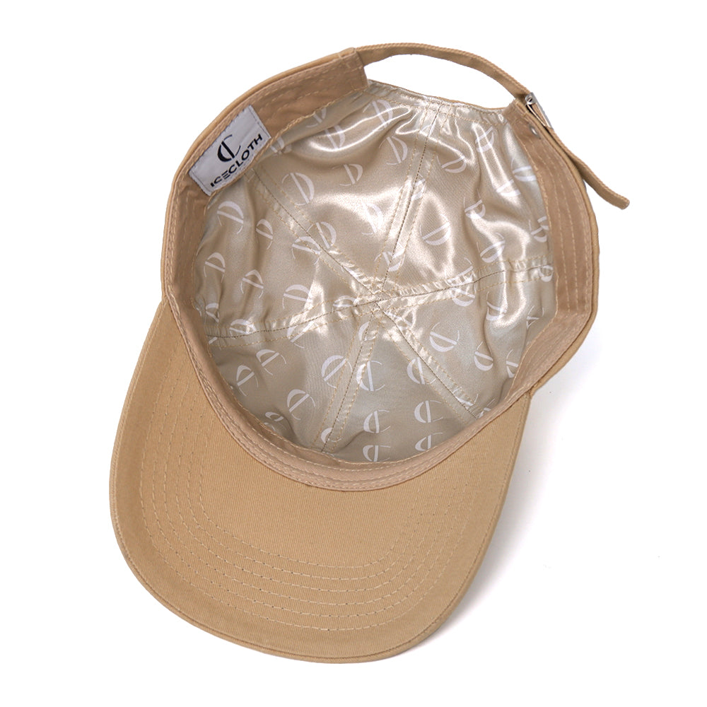 Casquette Beige en Coton avec Intérieur en Satin