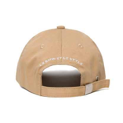 Casquette Beige en Coton avec Intérieur en Satin
