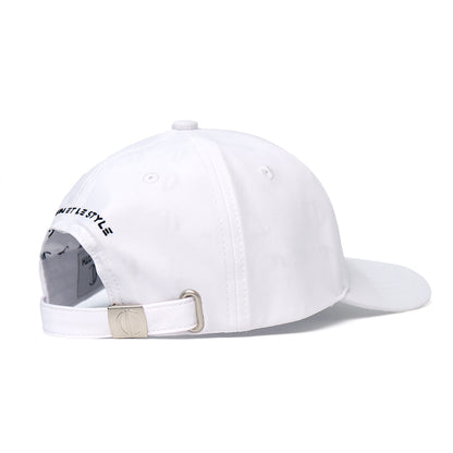 Casquette Blanche en Coton avec Intérieur en Satin