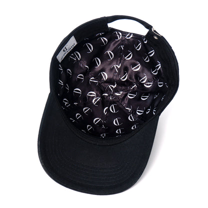Casquette Noire Imperméable avec Intérieur en Satin